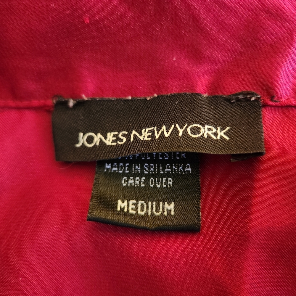 Burgundy Red Satin Long Sleeve Two Piece Pajama Pant Set w/White Trim Size M - Picture 2 of 13